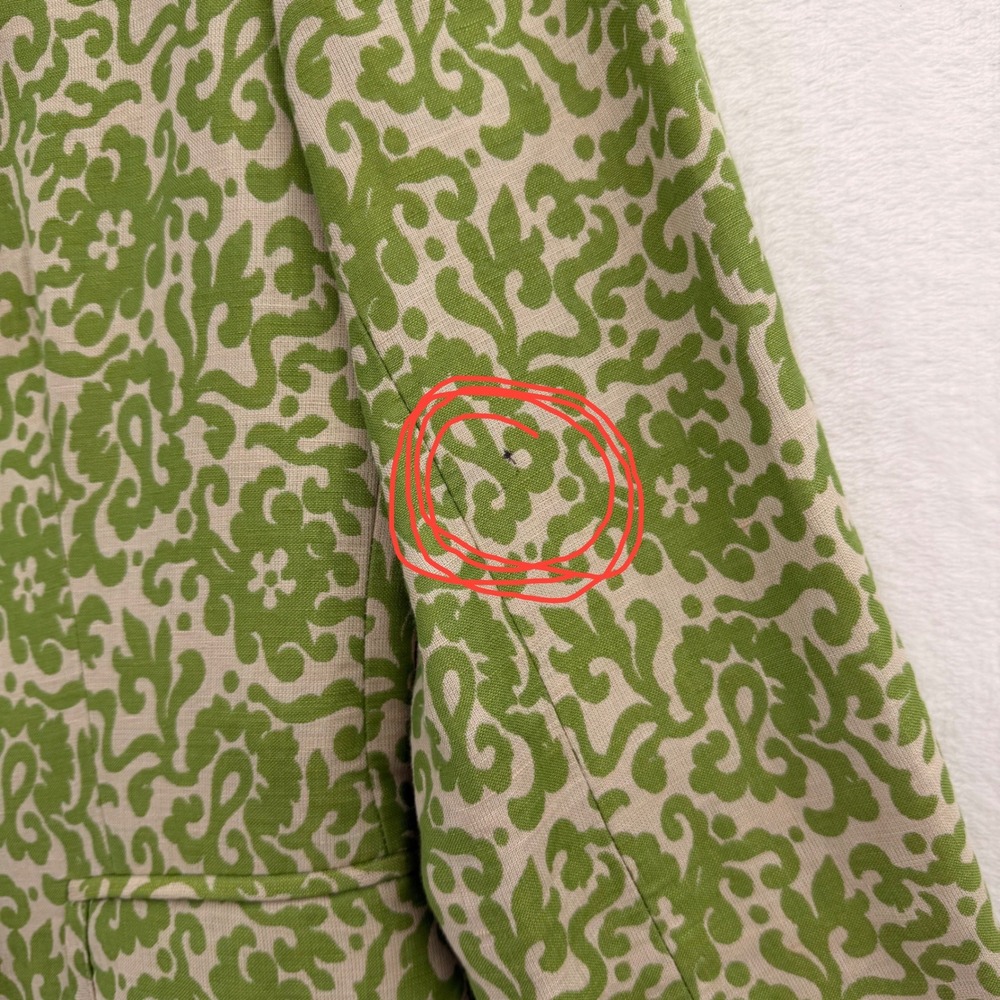 Vintage Y2K‎ J. Crew Blazer Lady Jacket 4 Green Paisley Floral Twee Preppy - Picture 7 of 10